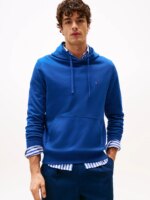 Felpa con Cappuccio In Cotone Garzato Uomo Tommy Hilfiger Blu Elettrico art. MW0MW37235 D03 - immagine 2