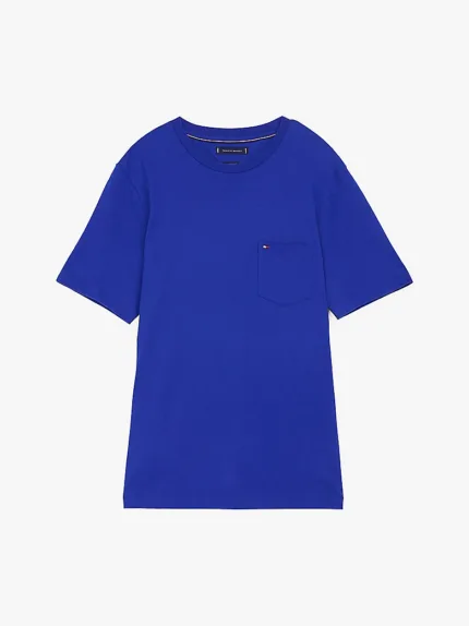 T-shirt Regular Fit con Tasca sul Petto Tommy Hilfiger Blu Elettrico art. MW0MW37283 D03