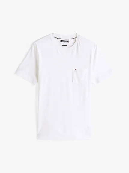 T-shirt Regular Fit con Tasca sul Petto Tommy Hilfiger Bianca art. MW0MW37283 YBR