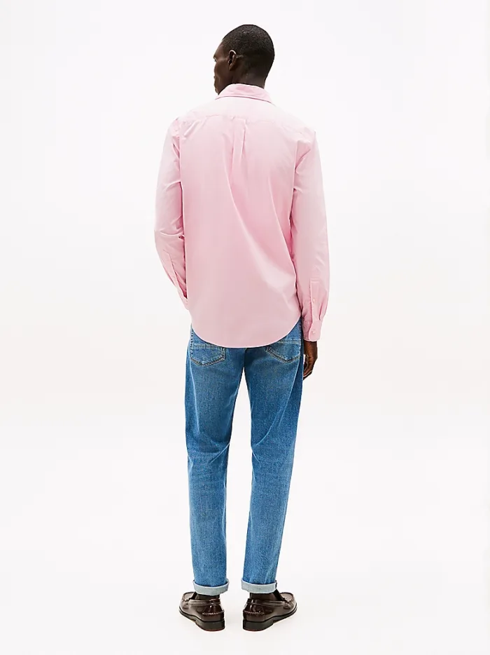 Camicia Uomo Tommy Hilfiger in Popeline Rosa Regular Fit cod MW0MW37550 TOL, foto 3 di 3