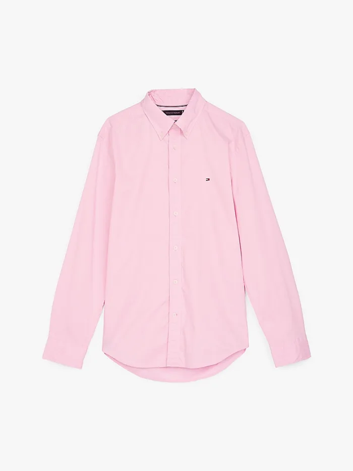 Camicia Uomo Tommy Hilfiger in Popeline Rosa Regular Fit cod MW0MW37550 TOL, foto 1 di 3