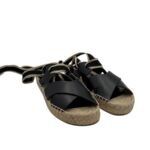 Sandalo con Lacci sulla Caviglia Palomitas By Paloma Barcelò in Nappa Nera, Zeppa 3 cm Art Adaya 27-1201 - immagine 5