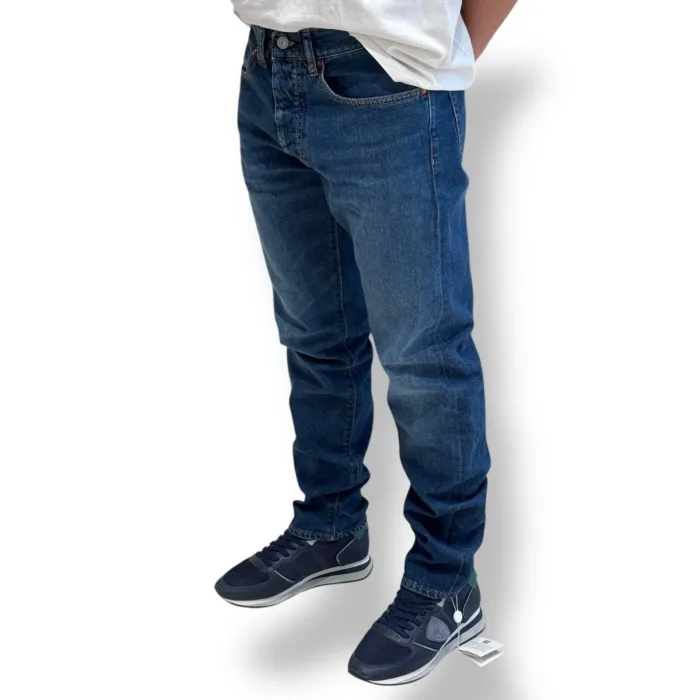 Jeans 5 Tasche Lavaggio Medio Cycle art. Standard Comfort Regular Straight 90's Fit, foto 2 di 2