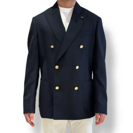 Giacca Doppiopetto Lardini in Lana Tecnica Sfoderata Blu Art. ES6203EH ESEL64703 850