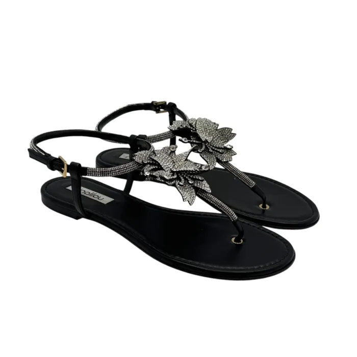 Infradito Gioiello Ninalilou in Nappa Nera, Tacco 2 cm art. 351171FR, foto 4 di 6