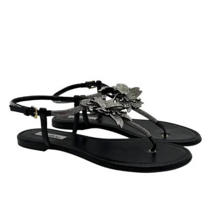 Infradito Gioiello Ninalilou in Nappa Nera, Tacco 2 cm art. 351171FR