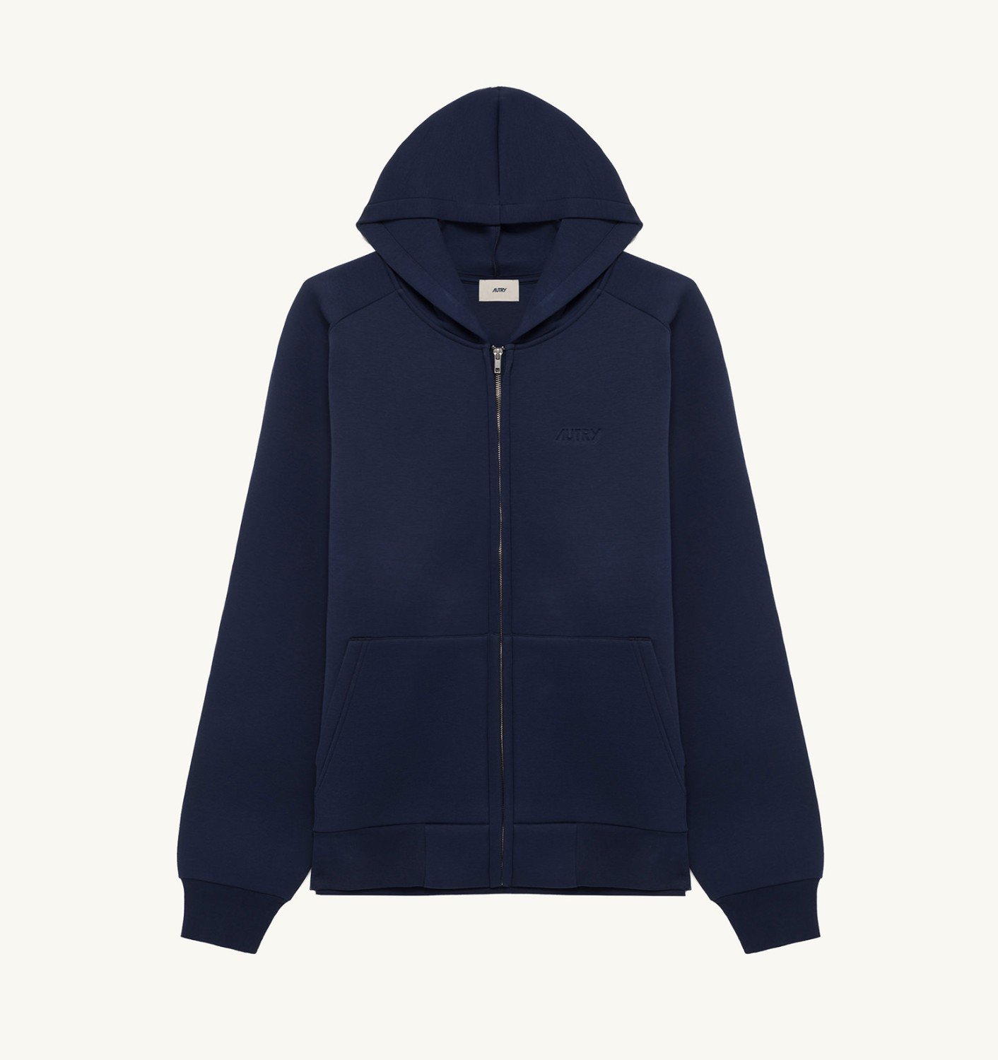 Felpa Giubbino con Zip e Cappuccio Uomo Autry Blu Tessuto Scuba art. JAPX 33RB - immagine 1