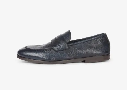 Mocassino Uomo Barrett In Pelle di Cervo Blu Produzione a Sacchetto cod. 221U021.48