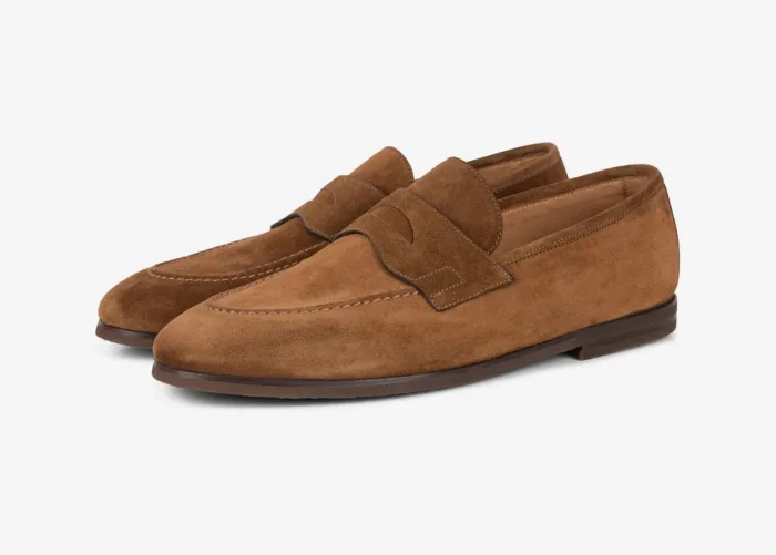 Mocassino Uomo Barrett In Camoscio Cognac Produzione a Sacchetto cod. 221U021.58, foto 2 di 3