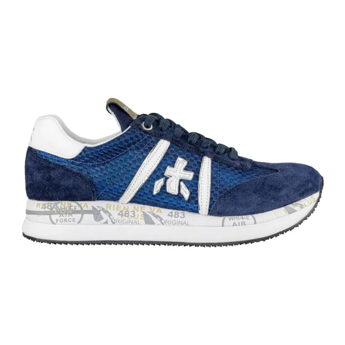 Sneakers Premiata Donna in Camoscio Blu art. Conny 7368, foto 1 di 3