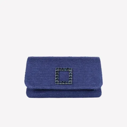 Borsa Roberto Festa in Tessuto Tweed Blu Con Accessorio Gioiello art. CAPRILUX