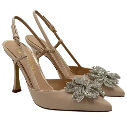 Décolleté Ninalilou Rosa Cipria con Dettaglio Gioiello Tacco 10 cm art. 351255M9