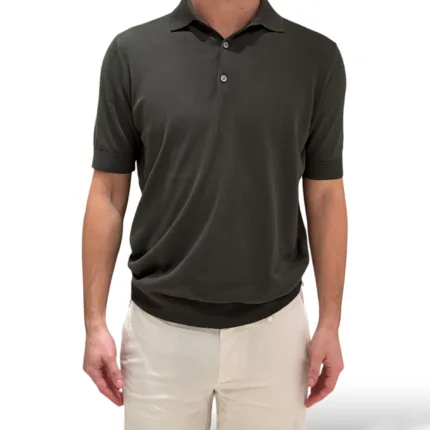 Polo Manica Corta 3 Bottoni Filippo De Laurentiis Verde Militare art. PL1MC CR14R 570