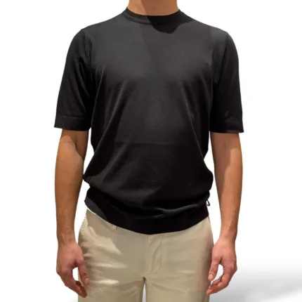 T-shirt in Crepe Cotton Filippo De Laurentiis Nero art TS0MC CR14R 990