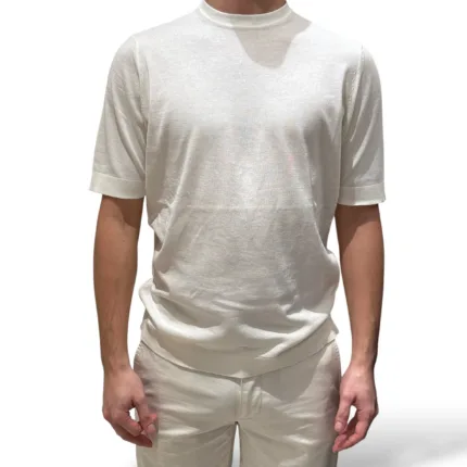 T-shirt in Crepe Cotton Filippo De Laurentiis Avorio art TS0MC CR14R 020