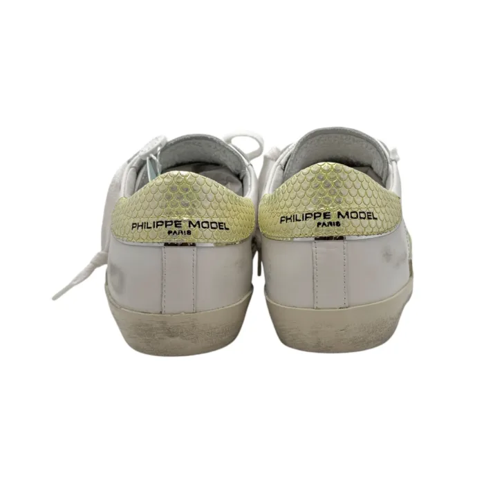 Sneakers Donna Philippe Model Paris Prsx In Pelle Bianca Spoiler Giallo Fluo art. PRLD VY11, foto 6 di 6