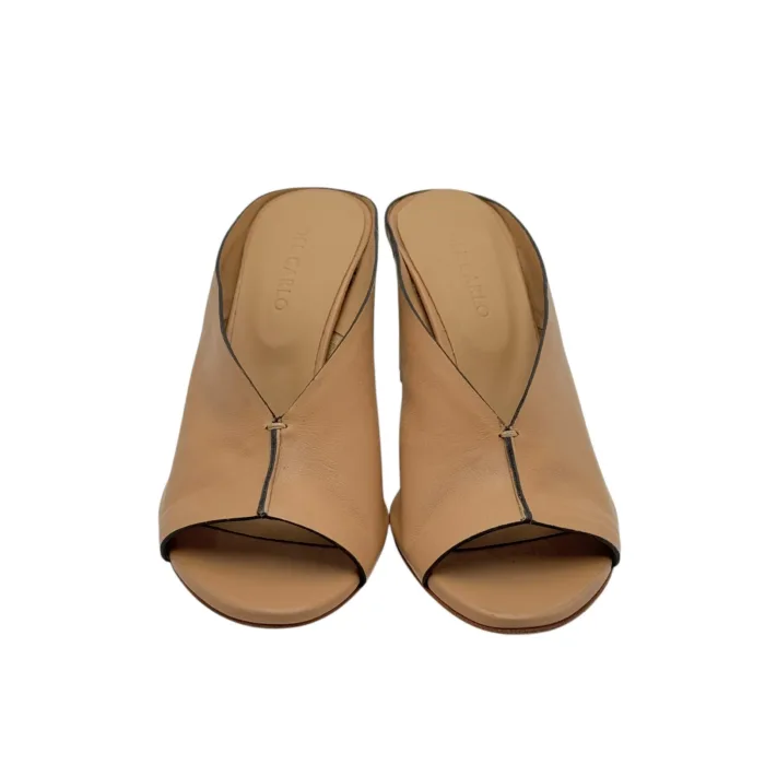 Sandalo Del Carlo  Sabot Mules Open Toe in Nappa Beige art. METIS 11725, foto 2 di 5