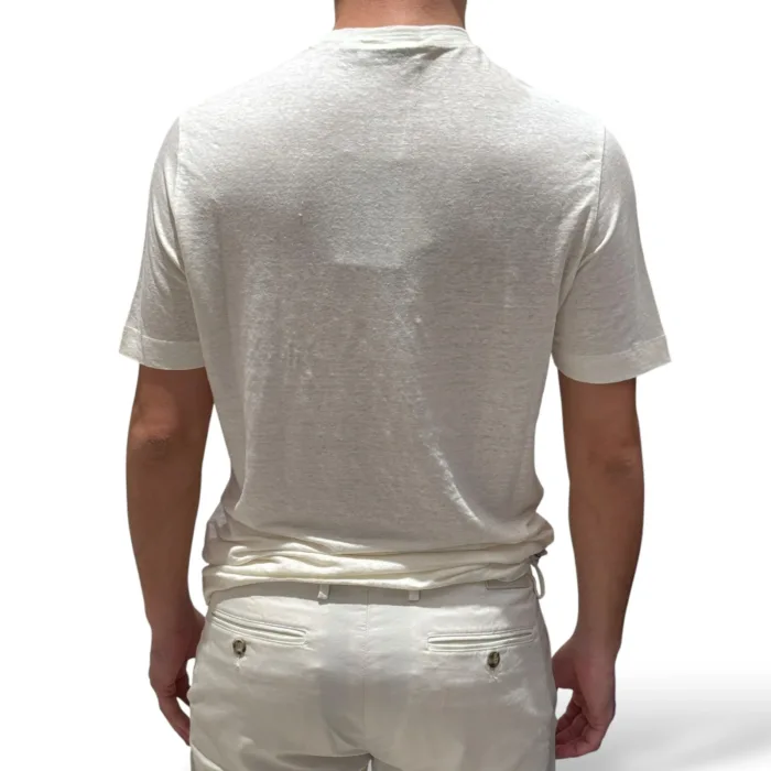 T-shirt in Lino Filippo De Laurentiis Avorio art TSMC JERLIN U031, foto 3 di 3