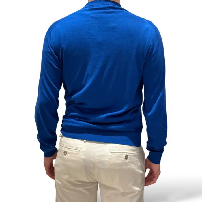 Maglione Girocollo in Cotone Superlight Filippo De Laurentiis Blu Elettrico art GC1ML SU18R 851, foto 3 di 3