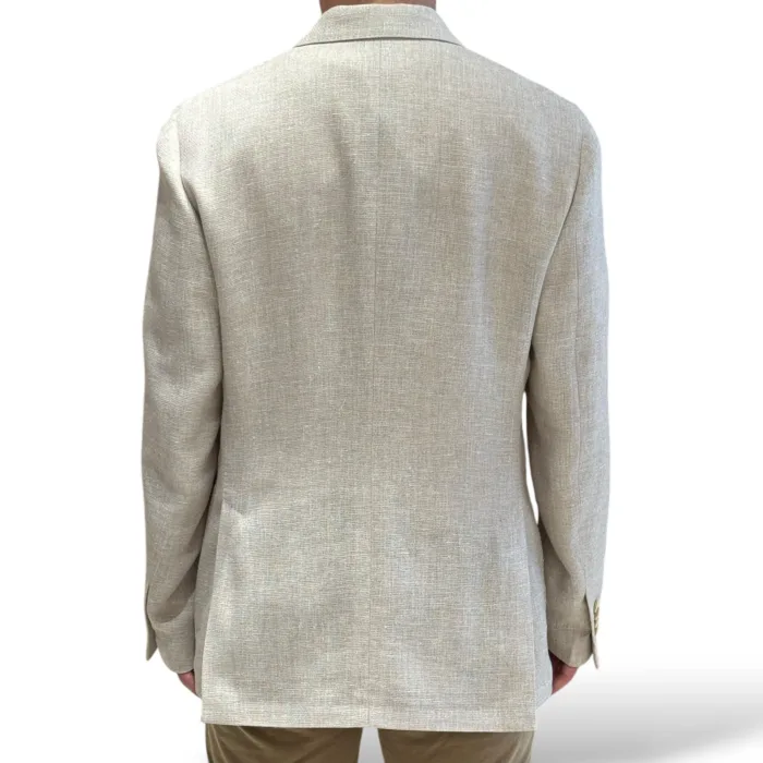 Giacca Doppiopetto Lardini in Misto Lino Beige Art. ES660AE ESIF64519 150, foto 3 di 3