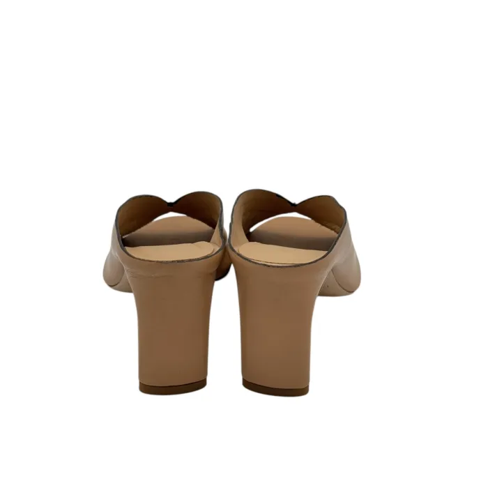 Sandalo Del Carlo  Sabot Mules Open Toe in Nappa Beige art. METIS 11725, foto 4 di 5