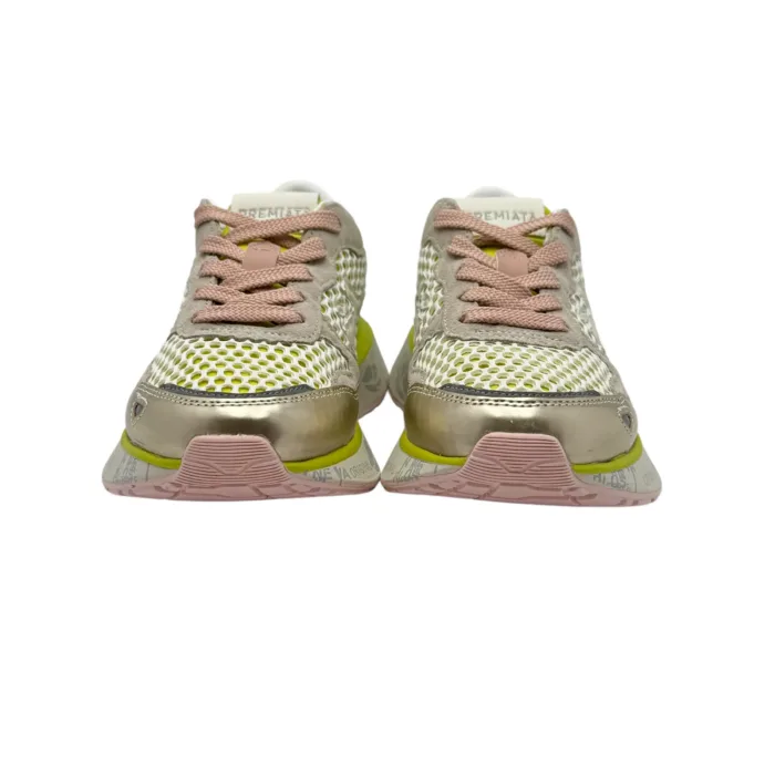 Sneakers Premiata Donna in Pelle Oro con Rete  art. Lauryn 7487, foto 3 di 5