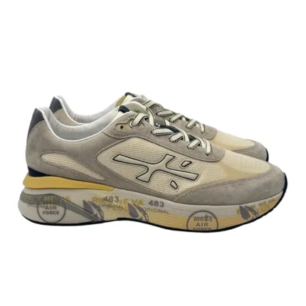 Sneakers Premiata Uomo In Camoscio e Rete Avorio art. Moerun 7298