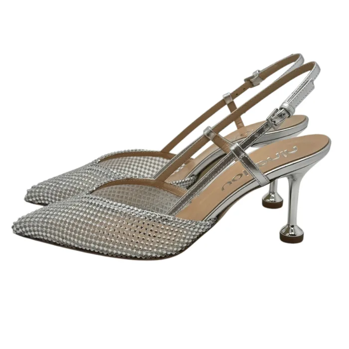 Slingback Ninalilou in Nappa Argeto con Glitter art. 351281C7, foto 6 di 6