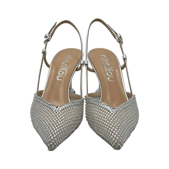 Slingback Ninalilou in Nappa Argeto con Glitter art. 351281C7, foto 4 di 6