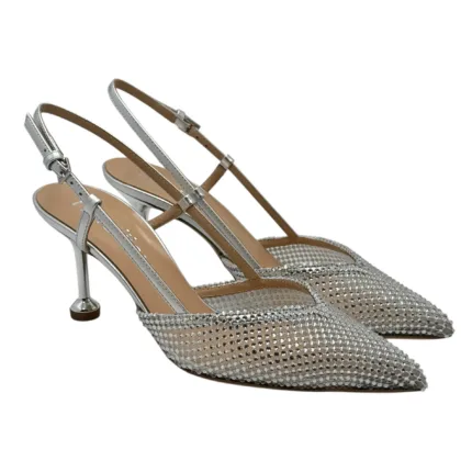 Slingback Ninalilou in Nappa Argeto con Glitter art. 351281C7
