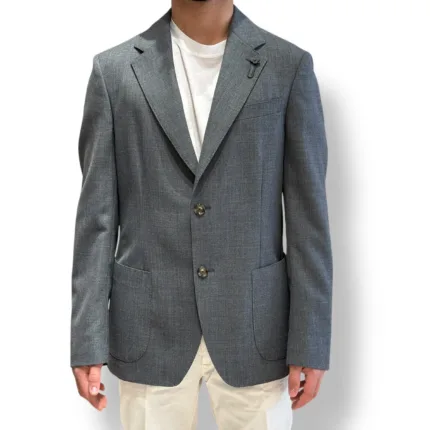 Giacca Lardini in Lana Tecnica Sfoderata Grigia Costruzione Roma Art. ES6202E ESEL64703 930