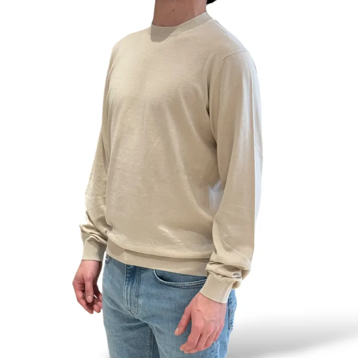 Maglione Girocollo in Cotone Superlight Filippo De Laurentiis Sabbia art GC1ML SU18R 080, foto 2 di 4