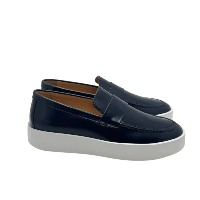 Mocassino Uomo Barrett In Pelle Spazzolata Blu Fondo Gomma cod. ONY-12888.20, foto 1 di 5