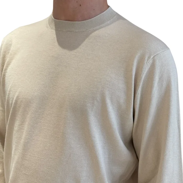 Maglione Girocollo in Cotone Superlight Filippo De Laurentiis Sabbia art GC1ML SU18R 080, foto 4 di 4