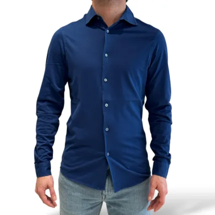 Camicia in Jersey Filippo De Laurentiis Blu Francia art CAMLBAS JERVIN V850