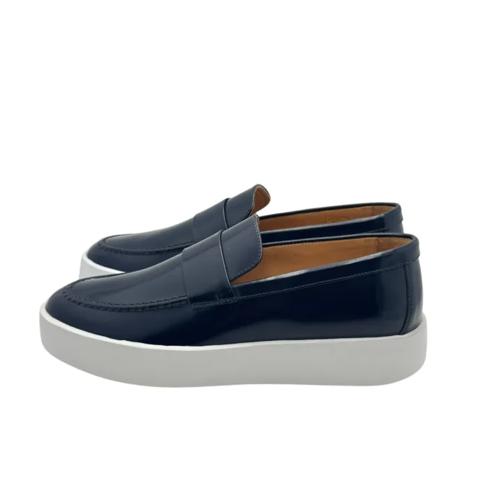 Mocassino Uomo Barrett In Pelle Spazzolata Blu Fondo Gomma cod. ONY-12888.20, foto 2 di 5