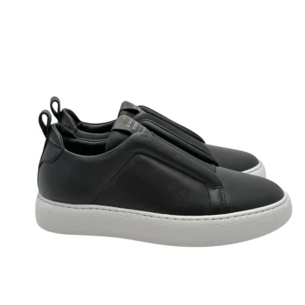 Sneakers Donna Stokton In Pelle Nera con Elastico art. 213-D