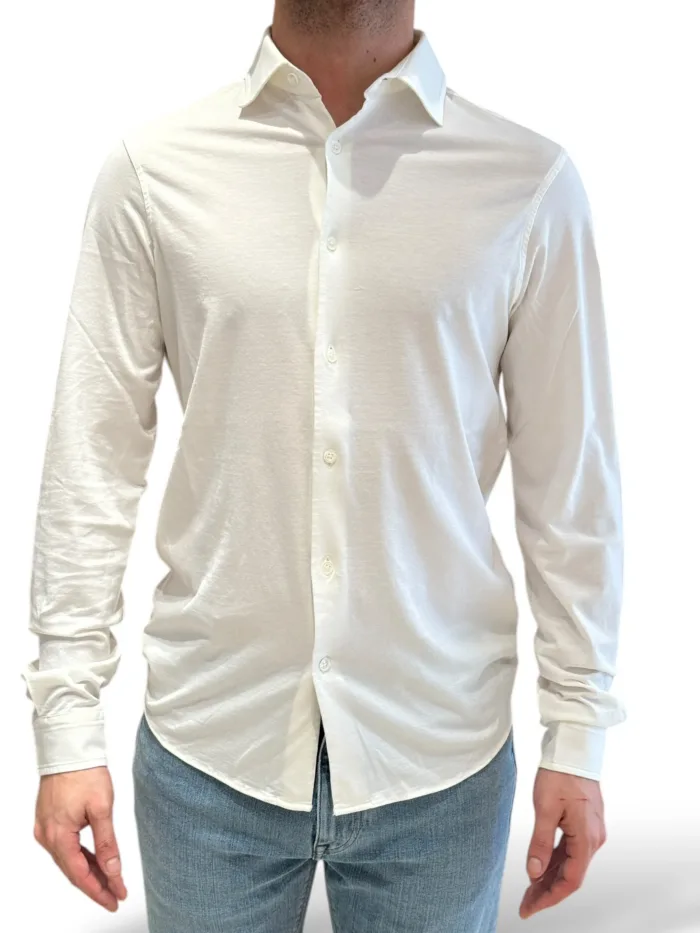 Camicia in Jersey Filippo De Laurentiis Bianco Ottico art CAMLBAS JERVIN U001, foto 1 di 3