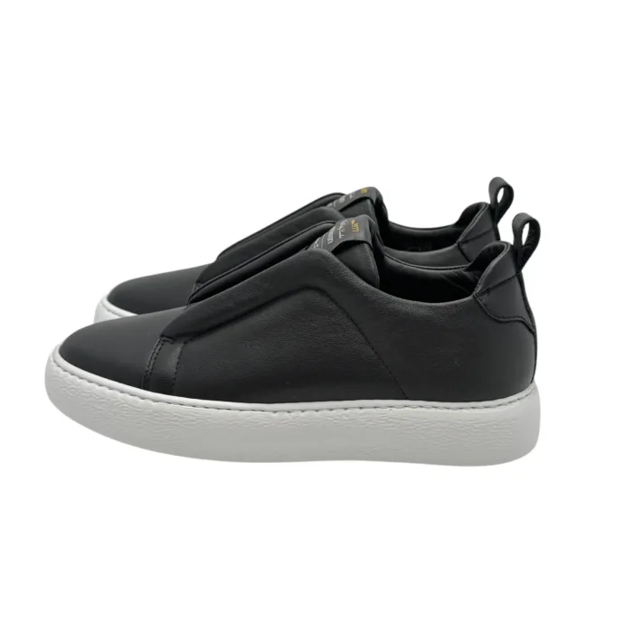 Sneakers Donna Stokton In Pelle Nera con Elastico art. 213-D, foto 4 di 5