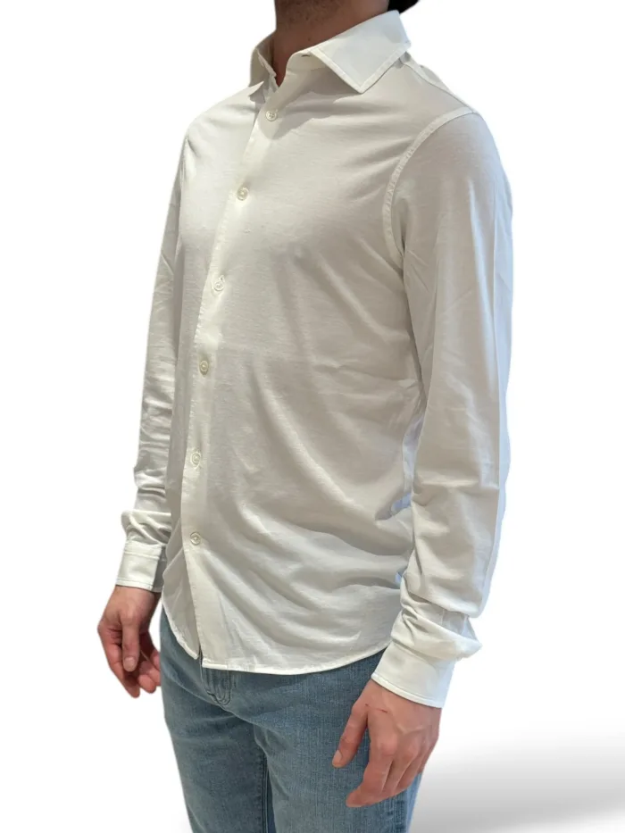Camicia in Jersey Filippo De Laurentiis Bianco Ottico art CAMLBAS JERVIN U001, foto 2 di 3