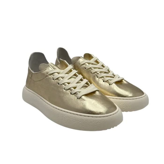 Sneakers Donna Stokton In Pelle Oro Sfoderata art. 752-D, foto 2 di 4