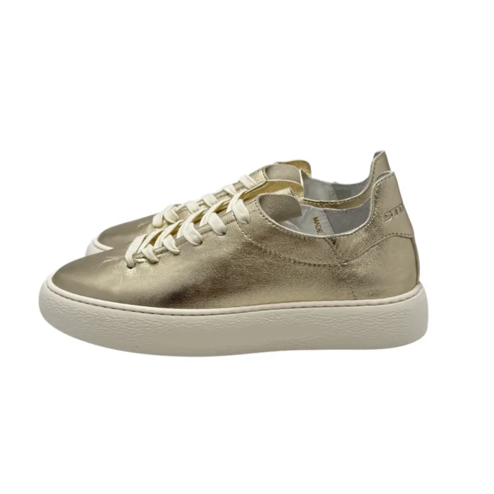 Sneakers Donna Stokton In Pelle Oro Sfoderata art. 752-D, foto 4 di 4