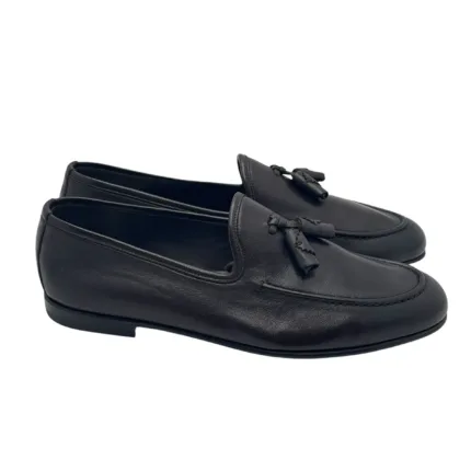 Mocassino con Nappine Uomo Barrett In Pelle Testa di Moro Produzione a Sacchetto cod. 251U025.1