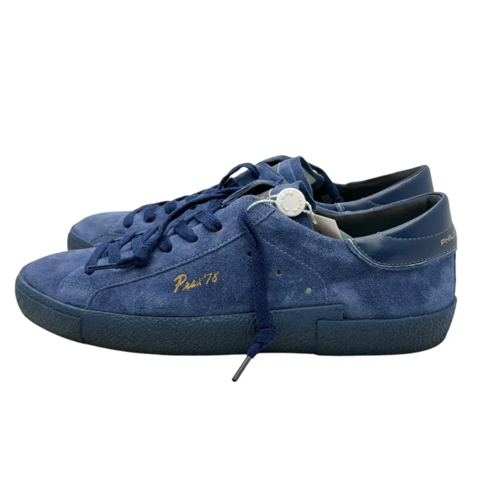 Sneakers Uomo Philippe Model Paris Prsx In Pelle Scamosciata Blu Fondo In Tinta art. PRLU DT01, foto 4 di 4