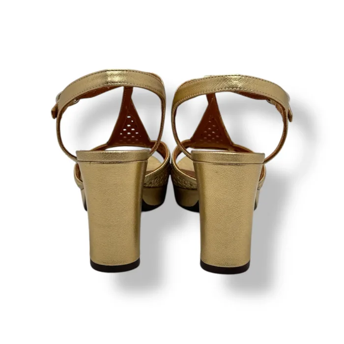 Sandalo Chie Mihara Oro, Tacco Grosso Oro 8 cm Plateau 2 cm art. KESIRA, foto 4 di 4