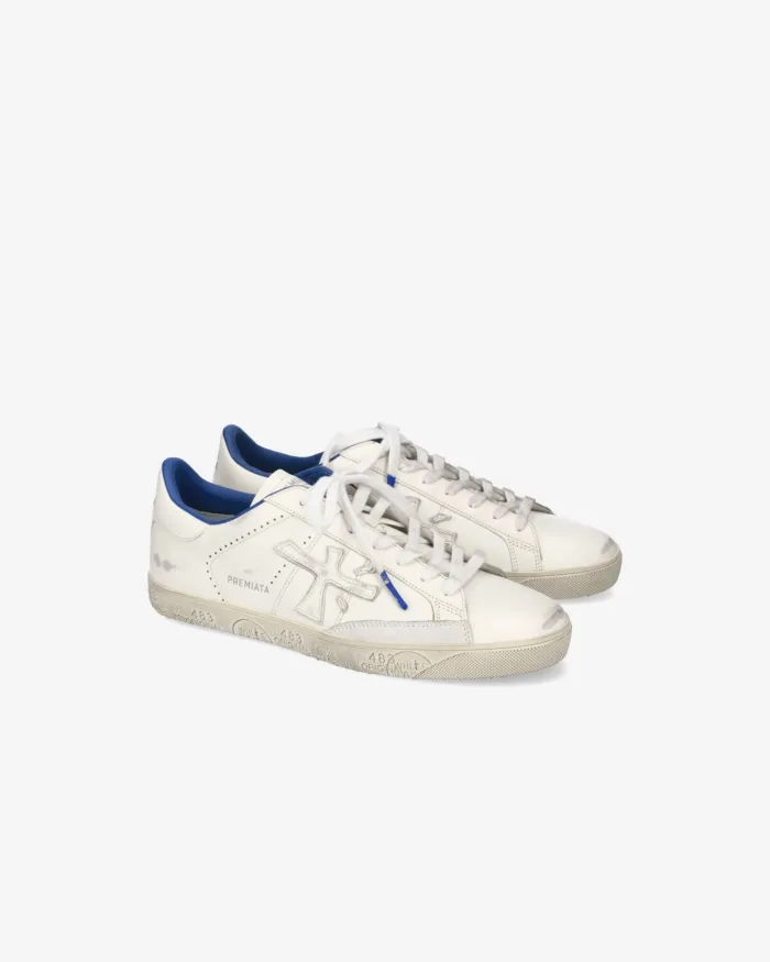 Sneakers Premiata Uomo In Pelle Bianca art. Steven 6652, foto 3 di 5