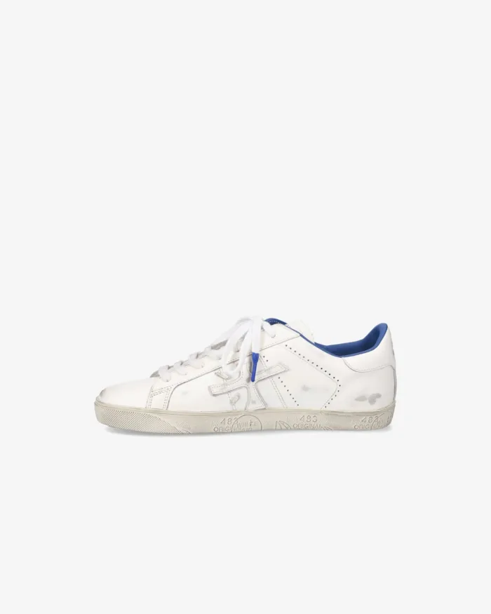 Sneakers Premiata Uomo In Pelle Bianca art. Steven 6652, foto 2 di 5