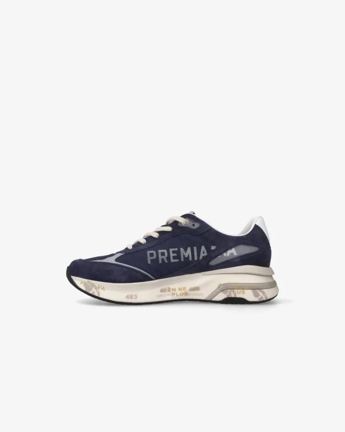 Sneakers Premiata Uomo In Camoscio Blu art Moerun 7306, foto 3 di 5