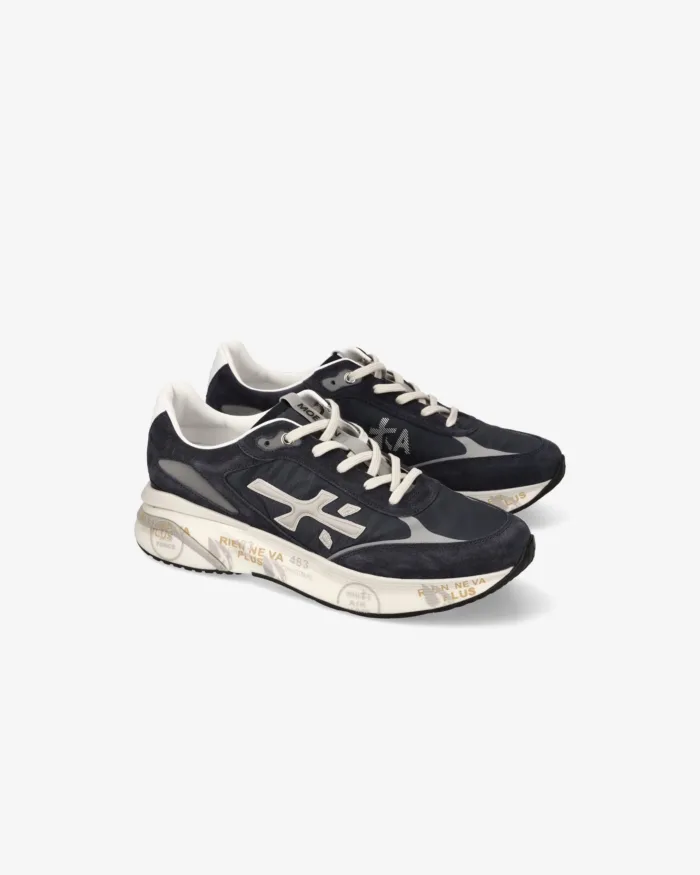 Sneakers Premiata Uomo In Camoscio Blu art Moerun 7306, foto 4 di 5