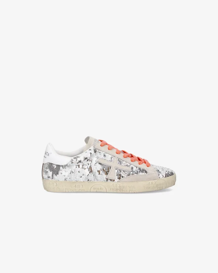 Sneakers Premiata Donna con Paillettes Argento art. Stevend 7270, foto 1 di 4